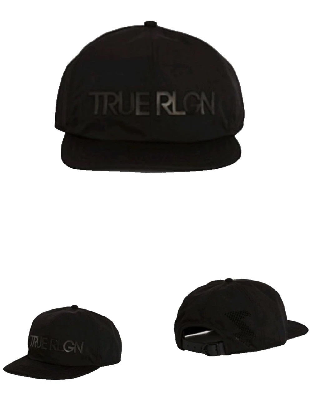 True Religion Man's Logo lightning bolt hat baseball cap black one size